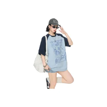 YEP T Shirts Women's Blue Multicolor