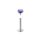 [Single]3mm Purple Zircon Stud Earrings