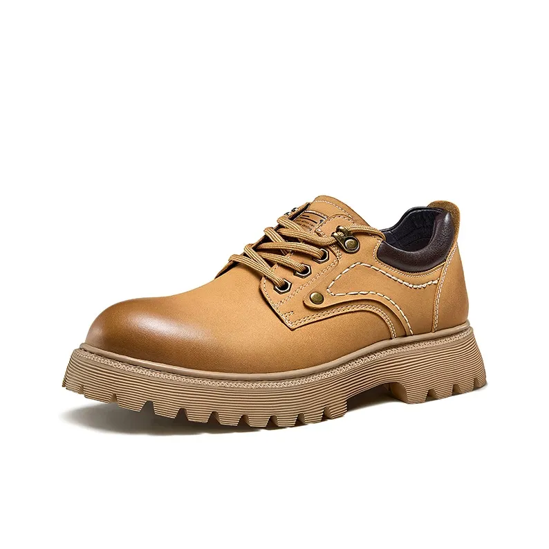 CAMEL Men's Casual Shoes Men Low Top Black, Earth Yellow-6