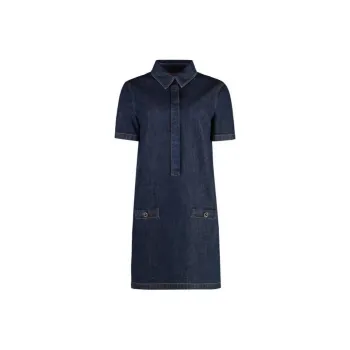 GUCCI Collared Short-Sleeve Denim Dress