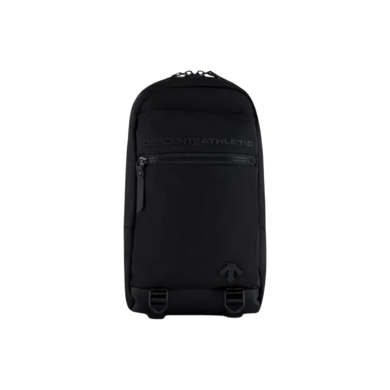 DESCENTE Shoulder Bag, Crossbody Bag, Sling Bag Textured Cotton Fabric Black/Gray Unisex-0