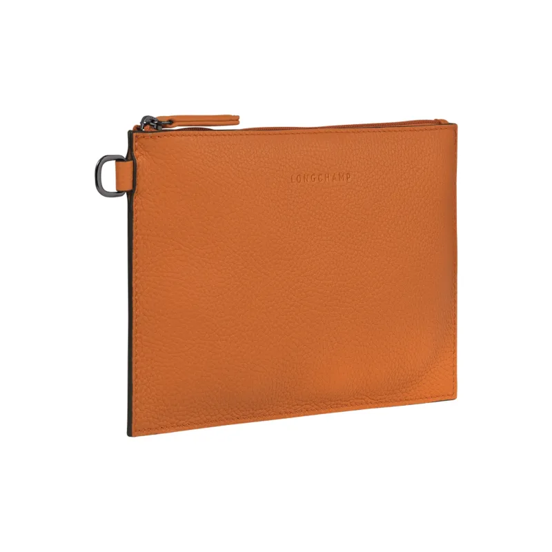 LONGCHAMP Roseau Essential Cow Leather Clutch Women's Orange-2