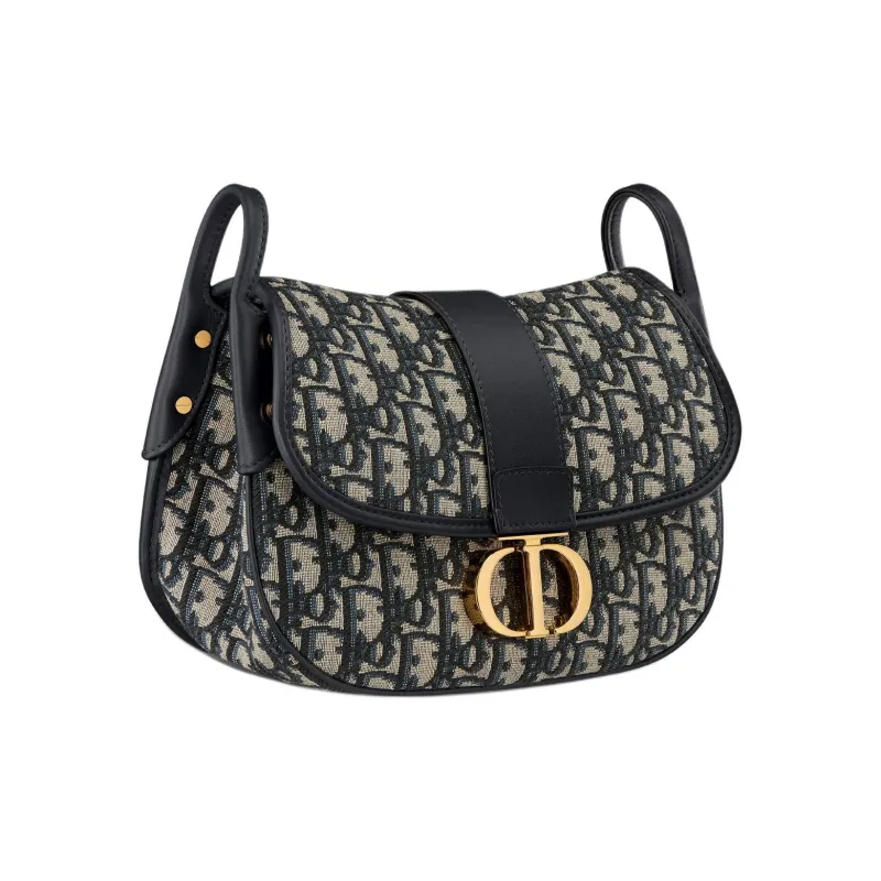 DIOR 30 Montaigne Cotton Crossbody Bag, Shoulder Bag Medium Size Women's Khaki & Blue-1