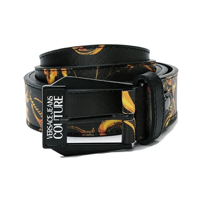 VERSACE JEANS COUTURE Polyurethane Leather Belts Men's Black Width  3cm-0