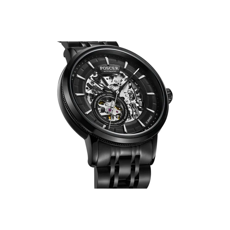 POSCER Automatic Mechanical Movement Watch Men's Watches Black Dial-10