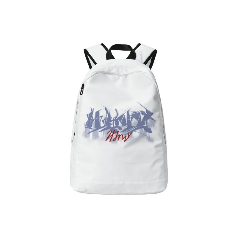 HINY Polyester Backpack Unisex White-17