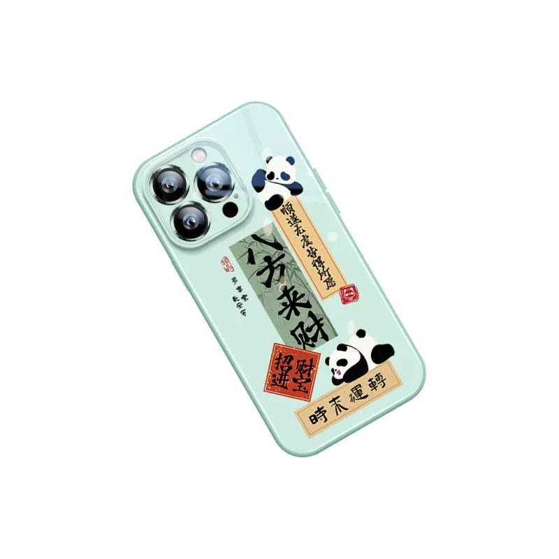 Sen Dog Glass Material Advanced Niche Panda Cute Phone Cases Suitable For Apple 15Promax/Pro/Plus/14/13/12-10