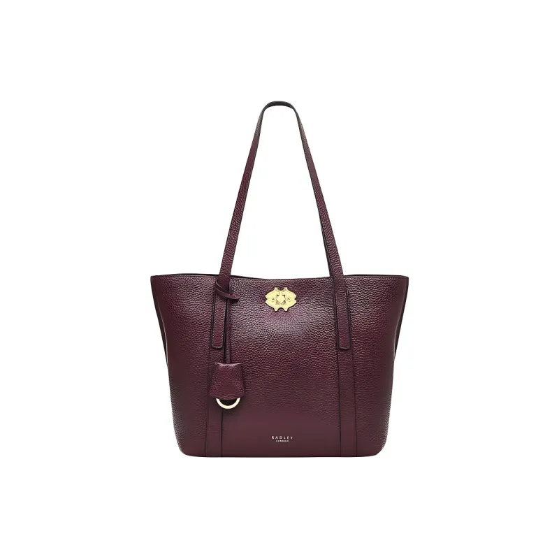 RADLEY Cow Leather Tote Bag Shopping Bag Shoulder Bags Medium Size Women's Red Brown-1