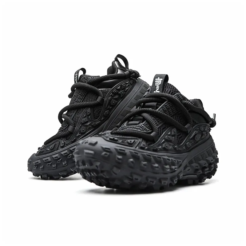 BLVCK PARIS Dark Night Series Chunky Sneakers Unisex Low Top Black/Beige-2
