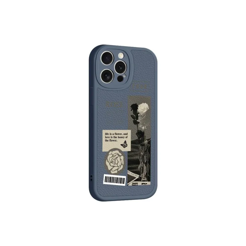 Wei Xin Leather Material Pore Rose Rose Phone Cases Compatible With IPhone 16/15 Pro Max/Apple 13/14 Pro/Max-7