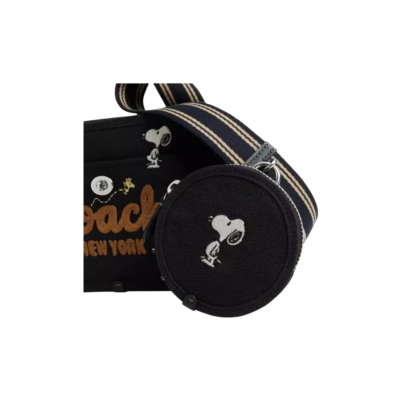 COACH PEANUTS Collaboration Canvas Camera Bag, Shoulder Bag Trumpets Women's Black-3