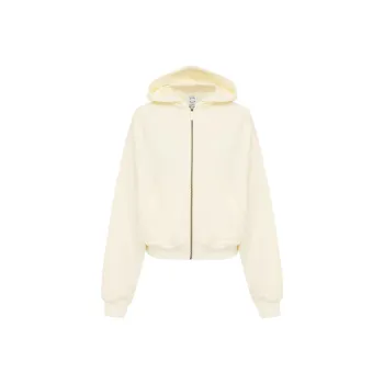 WITH JEAN SS25 Freddie Zip Through Sweatshirt Women's Cream