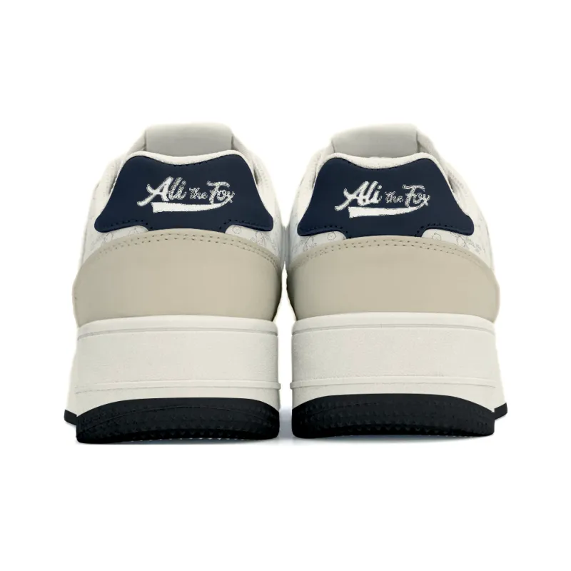 ALI THE FOX Low Top Skateboard Shoes Unisex White-49