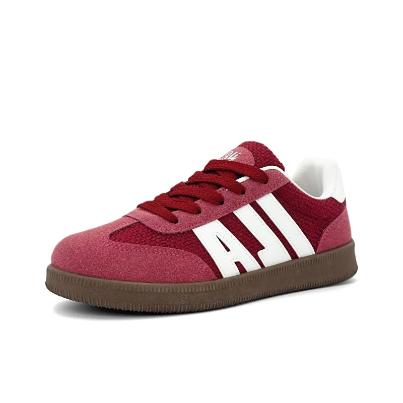 ALI THE FOX Low Top Skateboard Shoes Women's Red-4