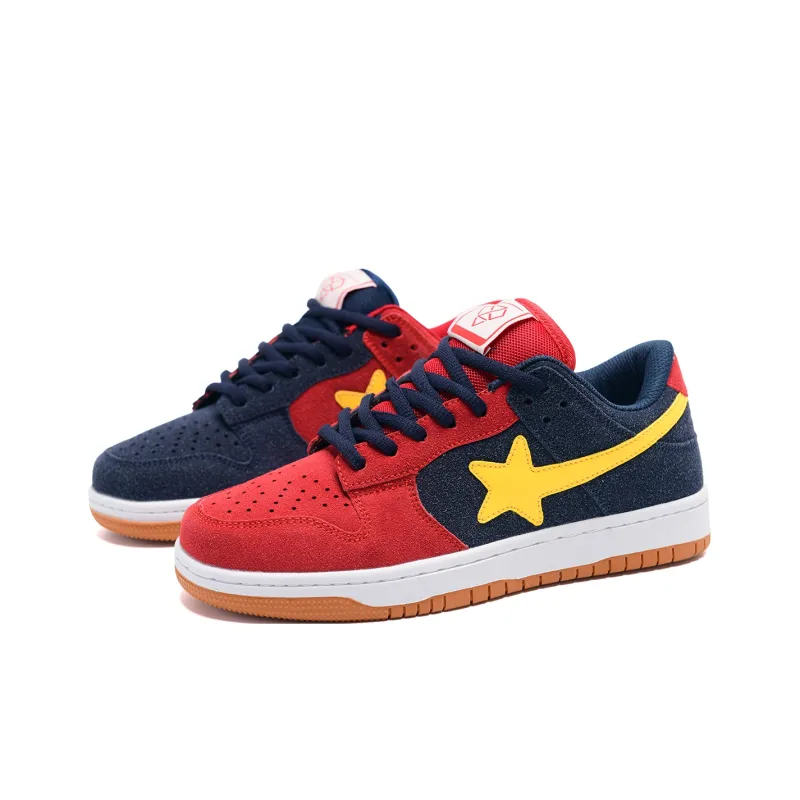 Circle Small Coverage Wear Resistant Lightweight Low Top Skateboard Shoes Unisex Mint Blue Red-8