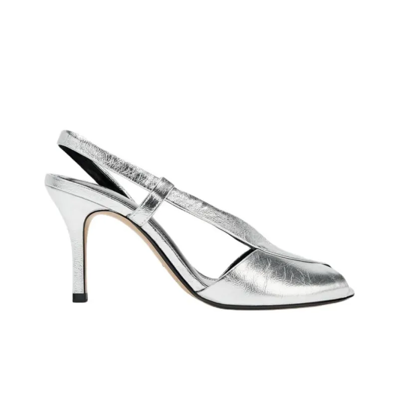 ZARA One Strap Sandals 9.5cm Women's Silver-1