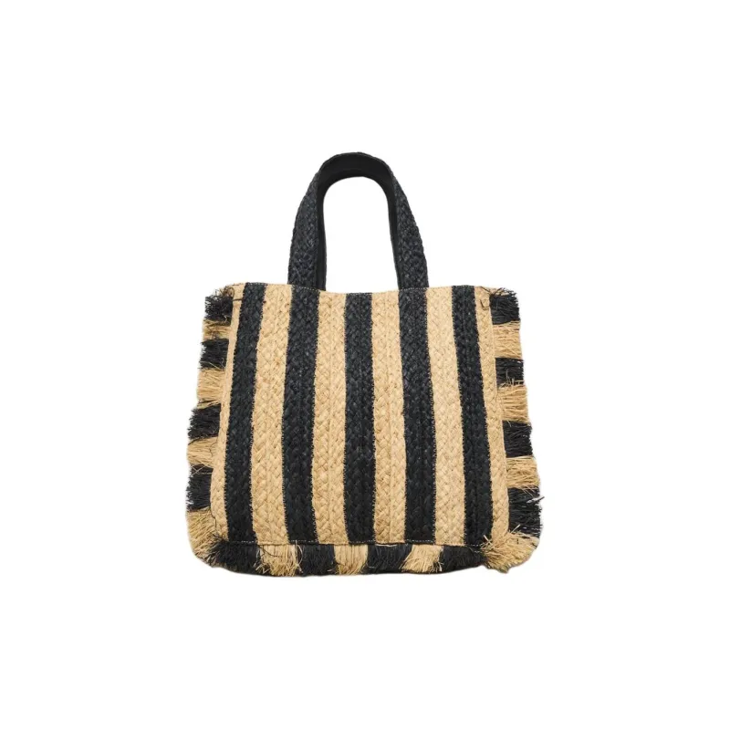 Patrizia Pepe Polypropylene Tote Bag, Shopping Bag, Handbag Women's Beige & Black-2