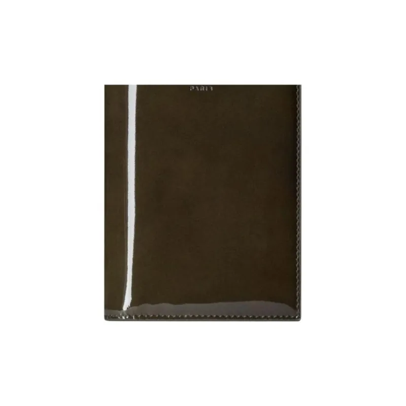 SAINT LAURENT Patent Leather Card Holder Unisex Black-3