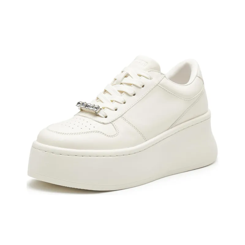 Staccato Low Top Skateboard Shoes Women's Cream White-1