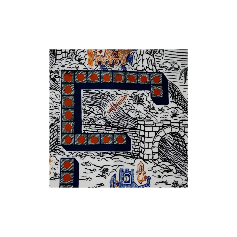 HERMES Silk Scarves Unisex Gray-1