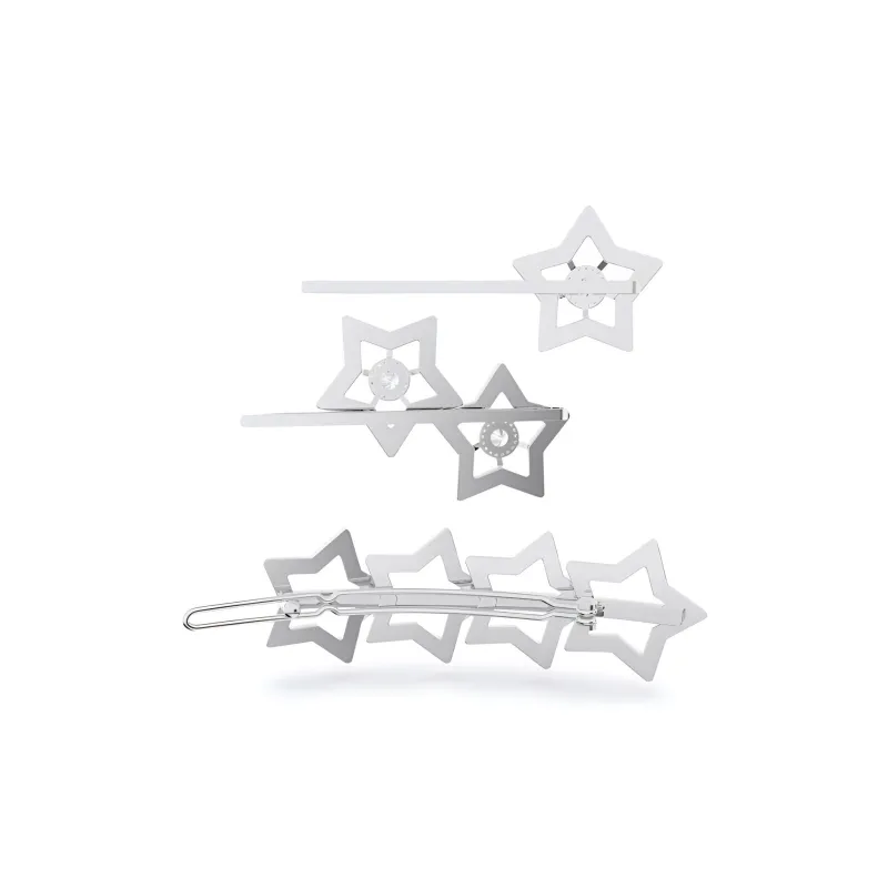 Swarovski Stella Hair Clip Set Women's Silver-2