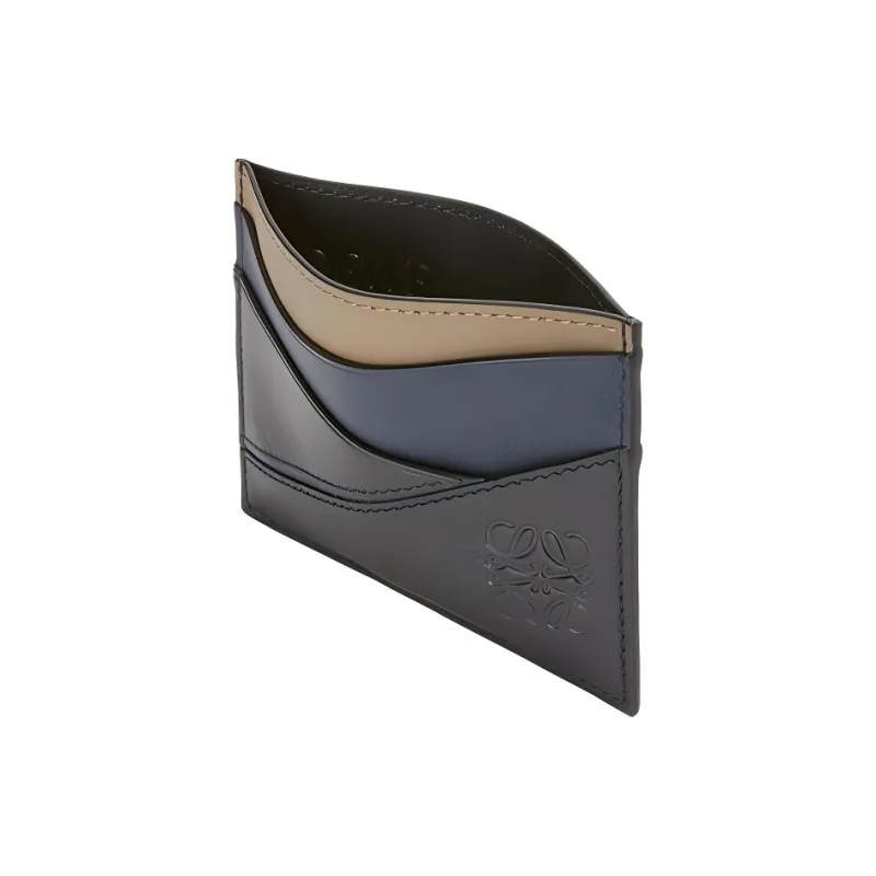 LOEWE Puzzle Cow Leather Card Holder Men's Black-2