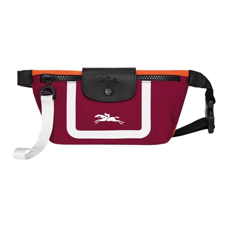 LONGCHAMP Le Pliage Canvas With Leather Trim Canvas Bag, Fanny Pack, Shoulder Bag, Crossbody Bag Women's Burgundy-0