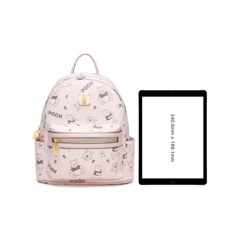 Disney Winnie The Pooh Series PVC Backpack Women's Pink/Black-6