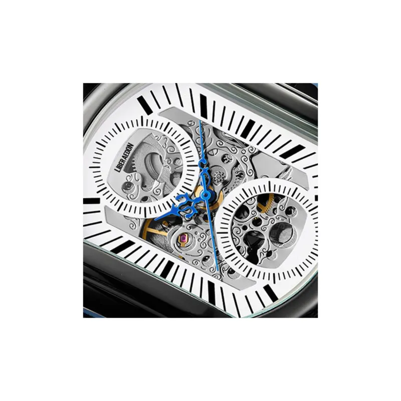 LIBER AEDON Wrist Watch Mechanical Movement Cut Out Dial Men's Watches-11