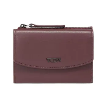 TUMI Leather Card Holder Women's Total Crimson Color