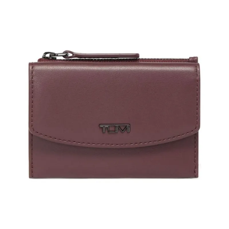 TUMI Leather Card Holder Women's Total Crimson Color-0