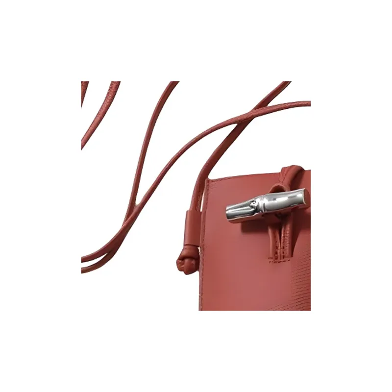 LONGCHAMP Le Roseau Cow Leather Cell Phone Pouch Shoulder Bag Crossbody Bag Women's Chestnut-1