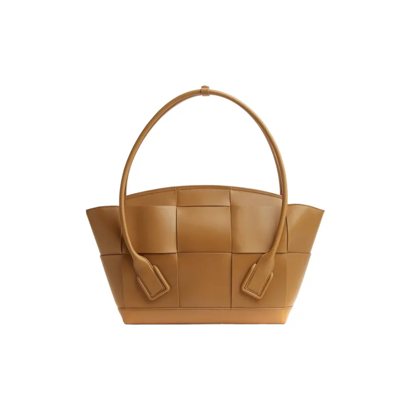 Bottega Veneta ARCO Cow Leather One Shoulder Handbags Medium Size Women's Caramel-2