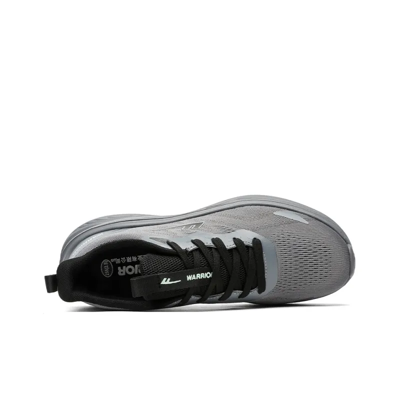Warrior Breathable Lightweight And Wear Resistant Low Top Casual Training Long Distance Running Shoes Men's Gray-3