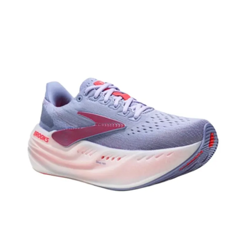 Brooks Glycerin Ma Cushioning And Breathable Low Top Marathon Running Shoes Women's Blue Purple Red White-1