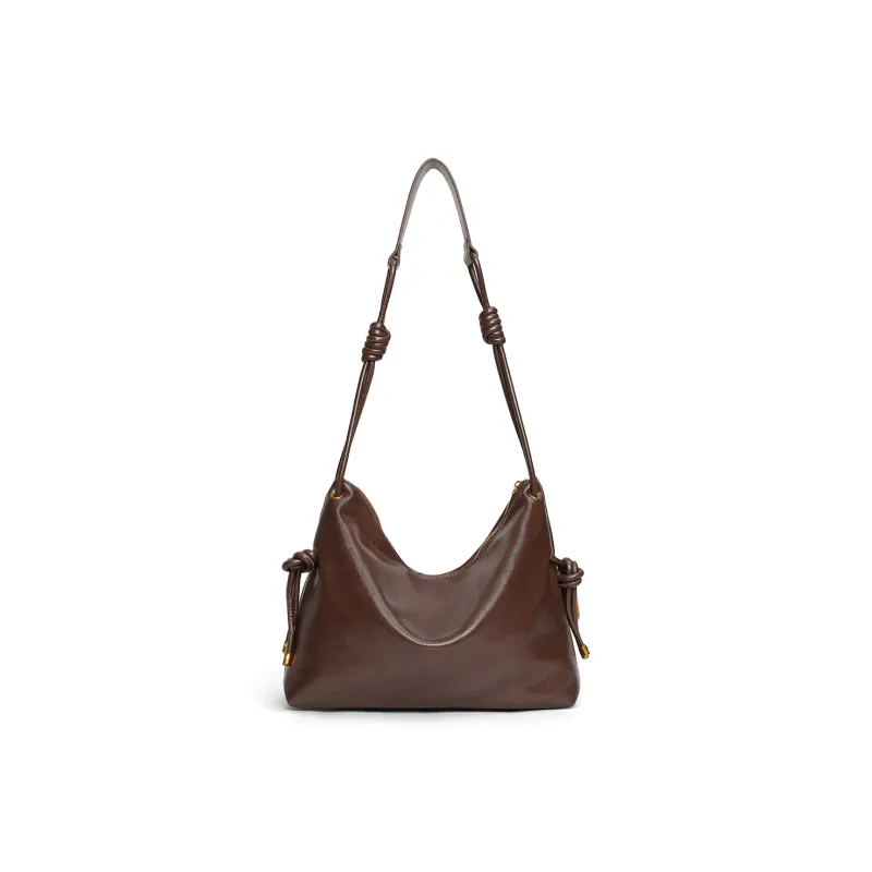 PT'SON Synthetic Leather Underarm Crossbody Bag, Shoulder Bag Regular Women's Coffee/Black-2