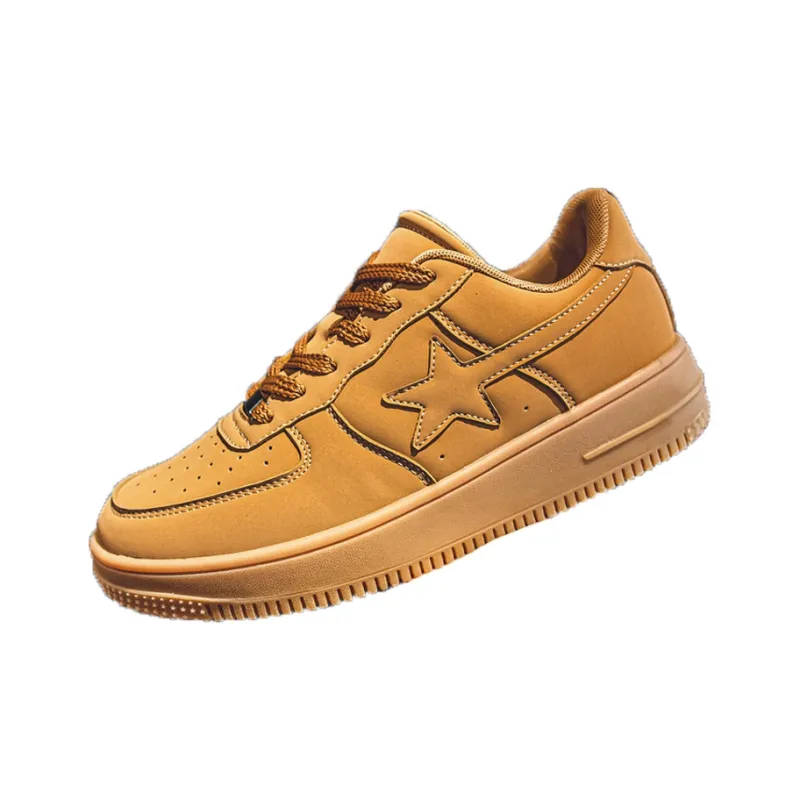 GQWE Anti-Slip Wear-Resistant Low-Top Vintage Star Skateboard Shoes Men's-5