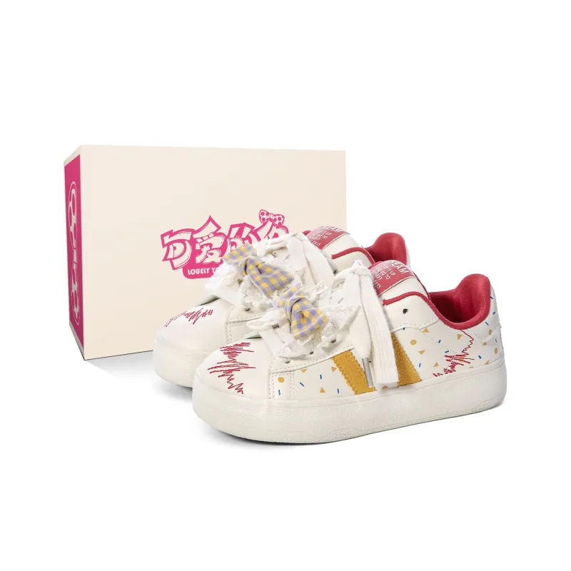 Lovely You Wear resistant And Lightweight Low Top Skateboard Shoes Women's Red Yellow-17