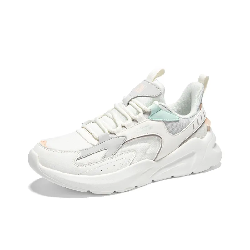 Erke Abrasion Resistant Breathable Low Top Casual Shoes Women's Microcrystal White Pencil Gray-3