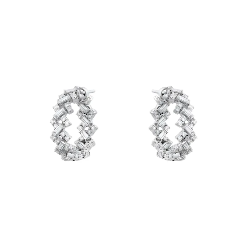 CARTIER 18K White Gold Earrings Unisex Silver-1