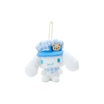 Sanrio Cinnamoroll Colorful Plaid Newsboy Cap Dolls Plush Pendant 14cm Height
