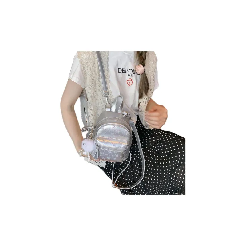 OCTSUI PU Backpack Women's White/Black/Silver-13