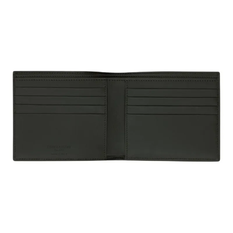 SAINT LAURENT PARIS Patent Leather Wallet Men's Dark Vineyard-2