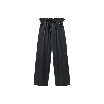 LOEWE SS25 Leather Pants Women's Black