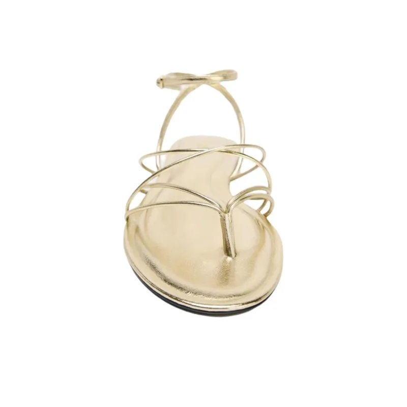ZARA One Strap Sandals 1.5cm Women's Gold-3