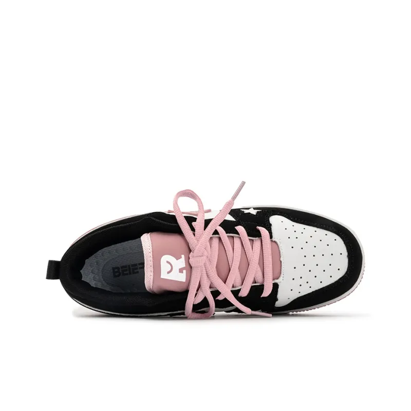 BEIER Stars Collection Durable Lightweight And Breathable Low Top Skateboard Shoes Unisex Black White-9
