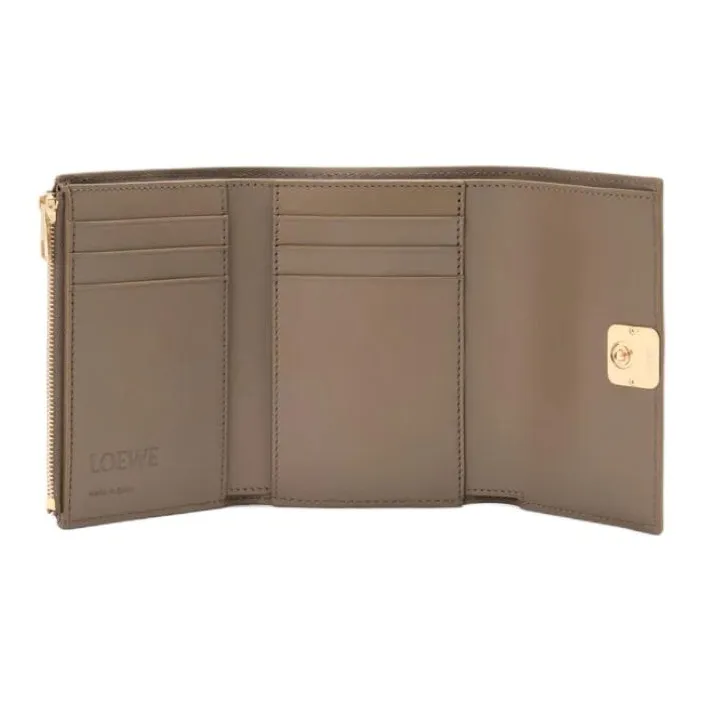 LOEWE Anagram Calfskin Wallet Trumpets Women's Mouse Gray-1