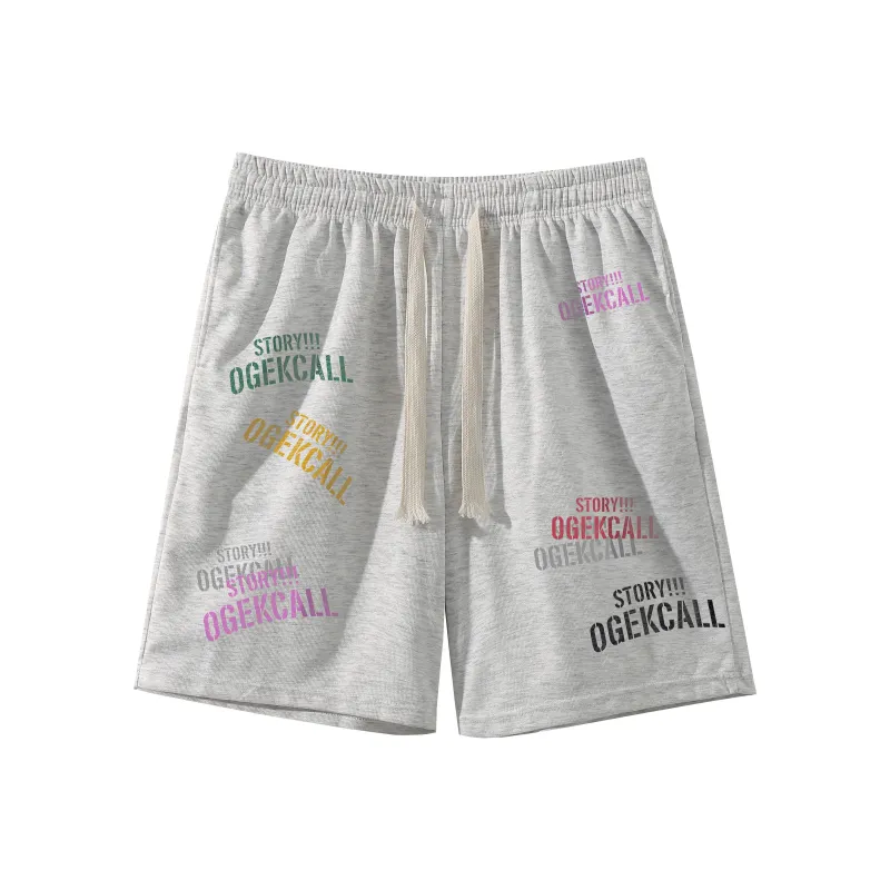 OGEK Casual Shorts Unisex Black Comes With Random Print T Shirt-10