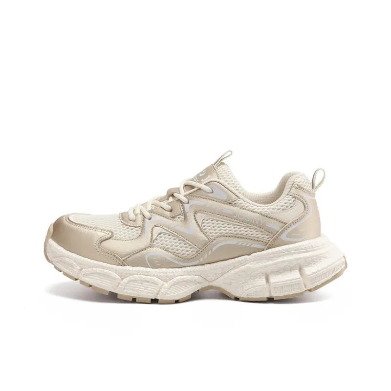 JOSINY Chunky Sneakers Women's Low Top Beige Gray/Champagne Gold-0