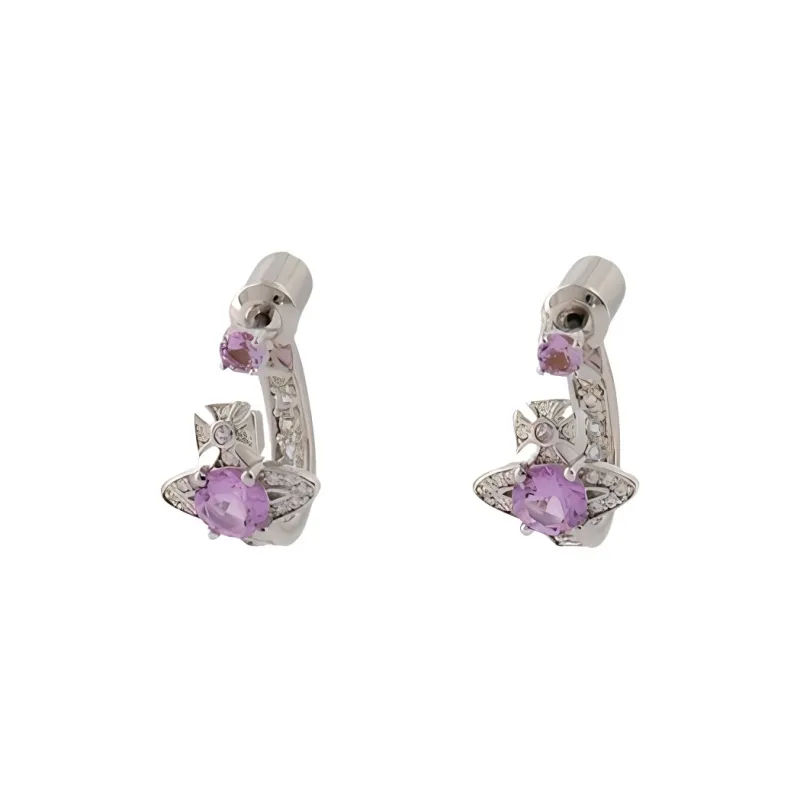 Vivienne Westwood   Earrings Women's Silver/Purple-0